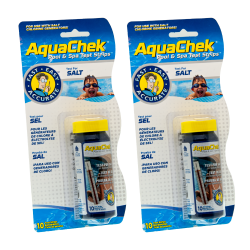 Pack of 2 Aquachek salt white analytical strips for salt levels.
